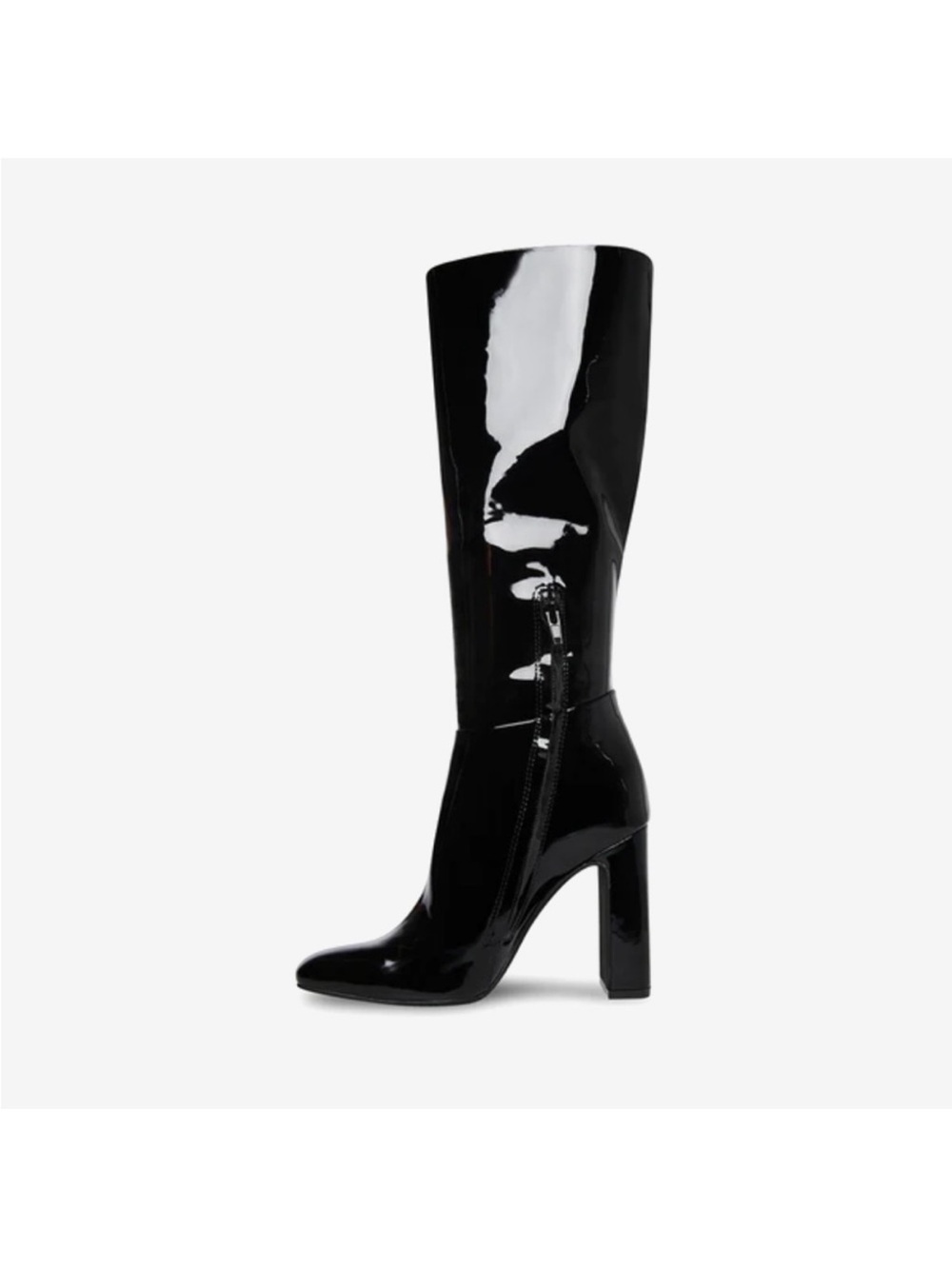 Steve Madden Black Patent High Heel Knee Boot - Women